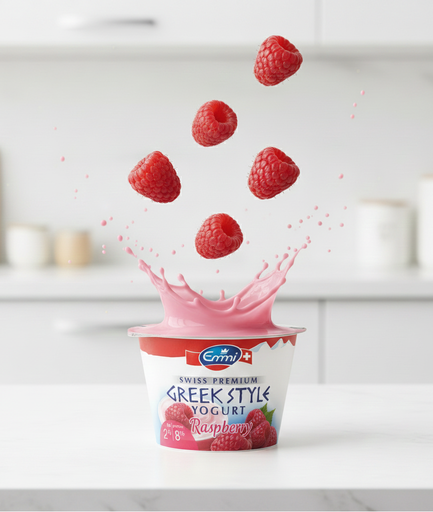 Yogurt de Frambuesa Estilo Griego Emmi